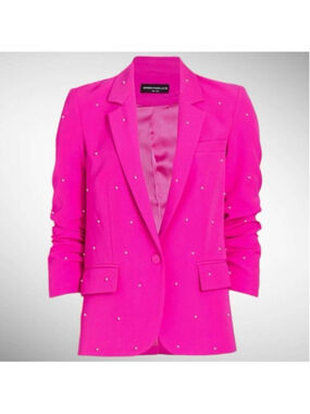 Generation Love Nadia Faux Pearl-Embellished Blazer in Magenta Size XS